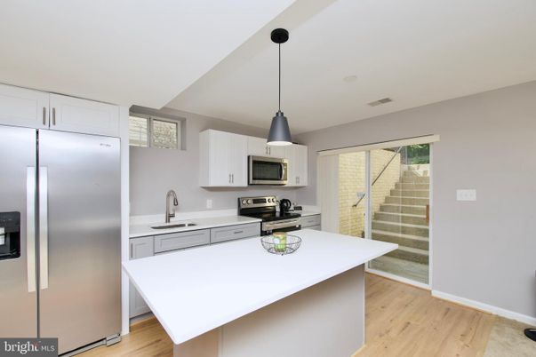Interior, Kitchen, Pendant Lights, Stainless Steel Appliances, Wood Texture Flooring