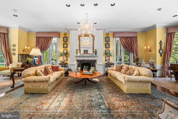 Chandelier, Fireplace, Interior, Living room, Recessed Lighting
