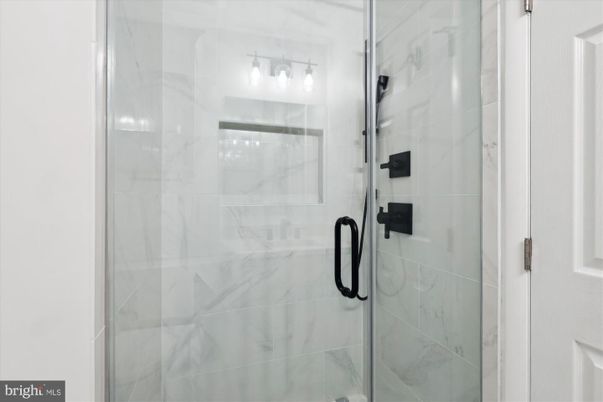 Bathroom, Glass Shower, Interior, Marble Walls