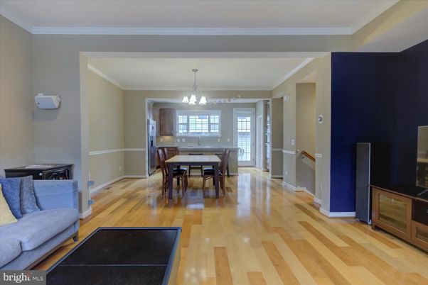 Chandelier, Dining room, Interior, Wood Texture Flooring
