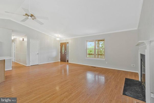 Empty room, Fireplace, Interior, Wood Texture Flooring