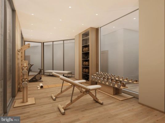 Fitness Equipment, Interior, Recessed Lighting, Wood Texture Flooring