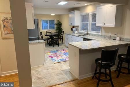 Dining room, Interior, Kitchen, Recessed Lighting, Wood Texture Flooring