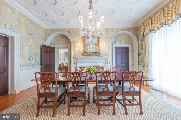 Chandelier, Dining room, Interior, Wood Texture Flooring