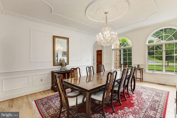 Chandelier, Dining room, Interior, Wood Texture Flooring