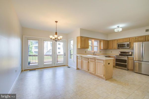 Chandelier, Interior, Kitchen, Stainless Steel Appliances