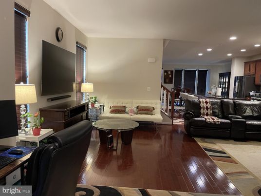 Dining room, Interior, Kitchen, Living room, Recessed Lighting, Wood Texture Flooring