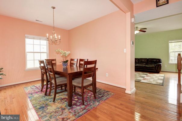 Chandelier, Dining room, Interior, Wood Texture Flooring