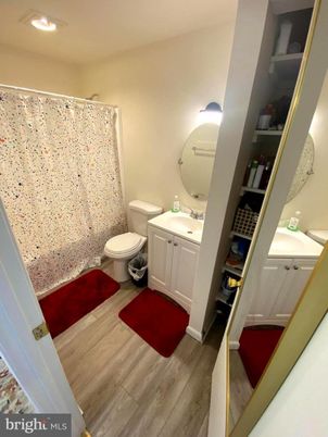 Bathroom, Interior, Recessed Lighting, Wood Texture Flooring
