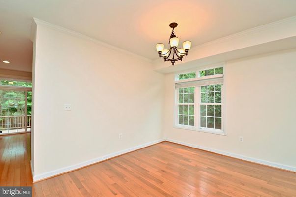 Chandelier, Empty room, Interior, Recessed Lighting, Wood Texture Flooring