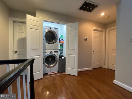 Interior, Recessed Lighting, Utility Closets, Washer, Wood Texture Flooring