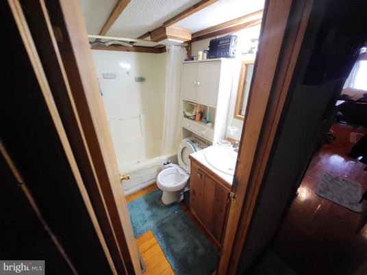 Bathroom, Interior, Washer, Wood Texture Flooring