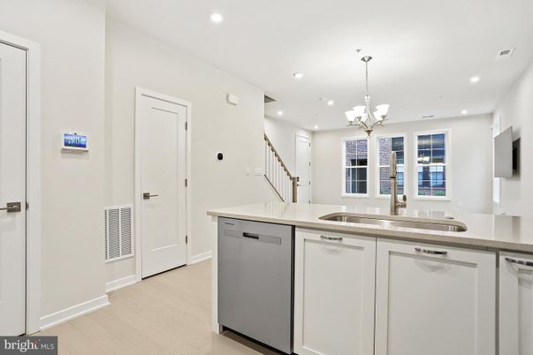 Chandelier, Interior, Kitchen, Pendant Lights, Recessed Lighting, Wood Texture Flooring