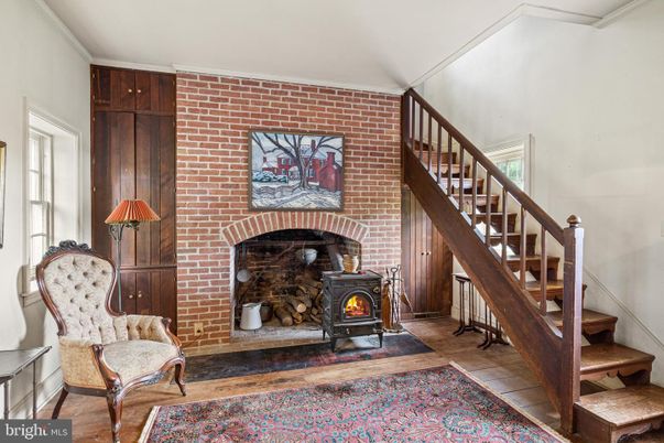 Fireplace, Interior, Stone Walls, Wood Texture Flooring
