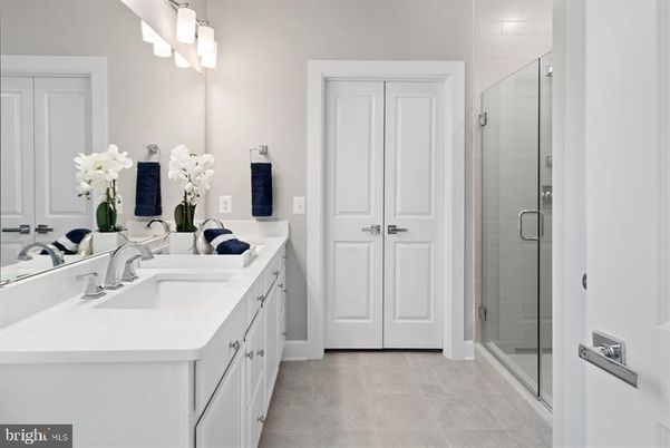 Bathroom, Dual Sink Vanities, Glass Shower, Interior