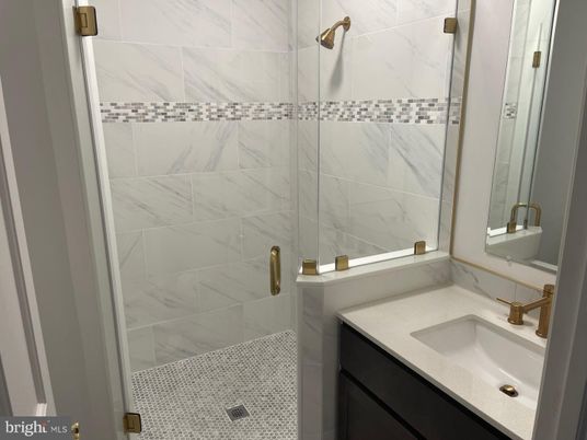 Bathroom, Glass Shower, Interior, Marble Walls
