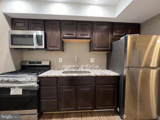 Interior, Kitchen, Stainless Steel Appliances, Wood Texture Flooring