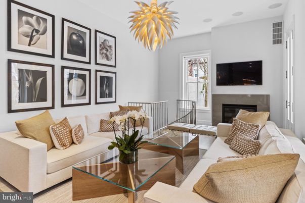 Fireplace, Interior, Living room, Pendant Lights, Wood Texture Flooring