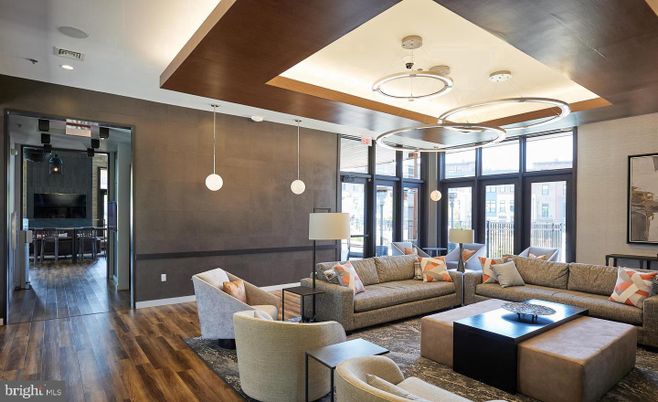 Interior, Living room, Pendant Lights, Recessed Lighting, Wood Texture Flooring