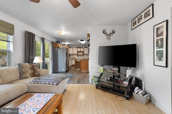 Interior, Kitchen, Living room, Stainless Steel Appliances, Wood Texture Flooring