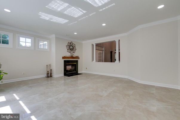 Empty room, Fireplace, Interior, Recessed Lighting