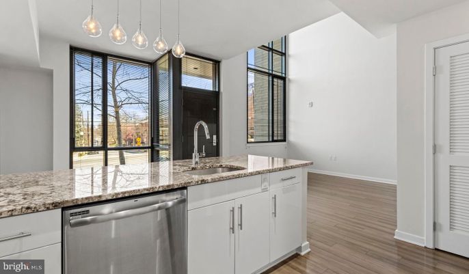 Interior, Kitchen, Pendant Lights, Stainless Steel Appliances, Wood Texture Flooring