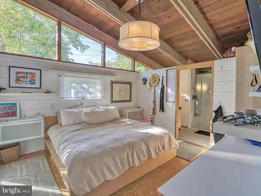 Bedroom, Interior, Pendant Lights, Wooden Beams, Wooden Ceilings