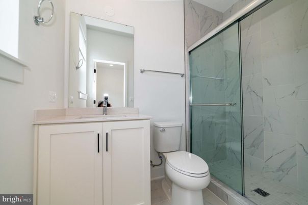 Bathroom, Glass Shower, Interior, Marble Walls