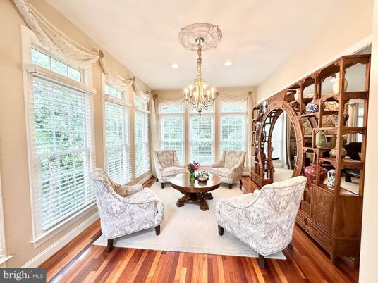 Chandelier, Interior, Living room, Recessed Lighting, Wood Texture Flooring