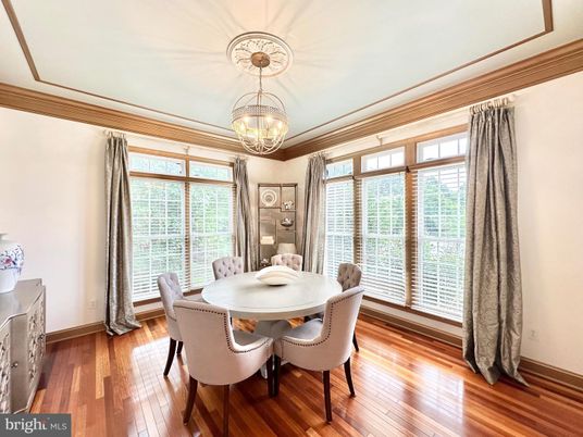Chandelier, Dining room, Interior, Wood Texture Flooring