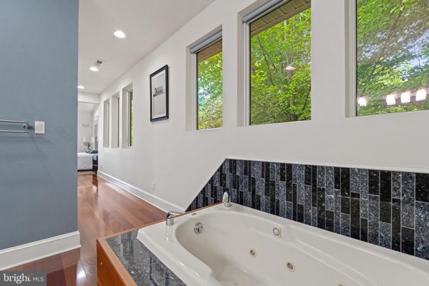 Bathroom, Interior, Recessed Lighting, Wood Texture Flooring