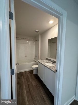 Bathroom, Interior, Recessed Lighting, Wood Texture Flooring