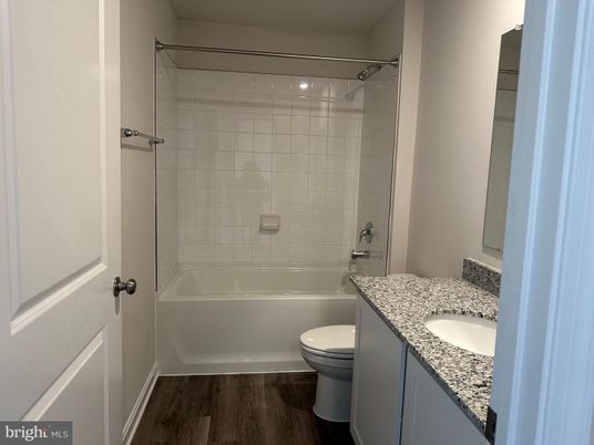 Bathroom, Glass Shower, Interior, Wood Texture Flooring