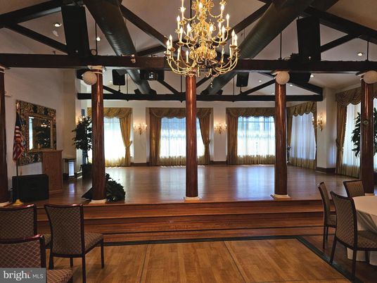 Chandelier, Dining room, Interior, Wooden Beams, Wood Texture Flooring