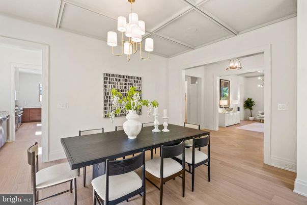 Chandelier, Dining room, Interior, Wood Texture Flooring