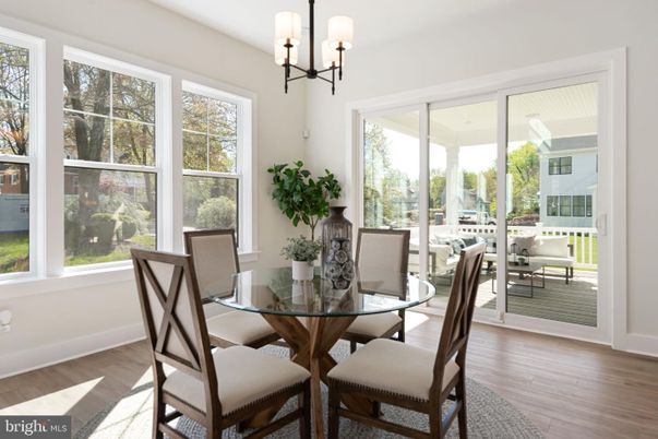 Chandelier, Dining room, Interior, Wood Texture Flooring