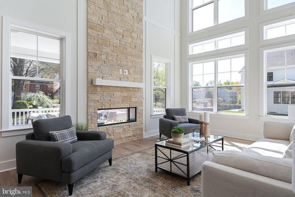 Fireplace, Interior, Living room, Stone Walls, Wood Texture Flooring