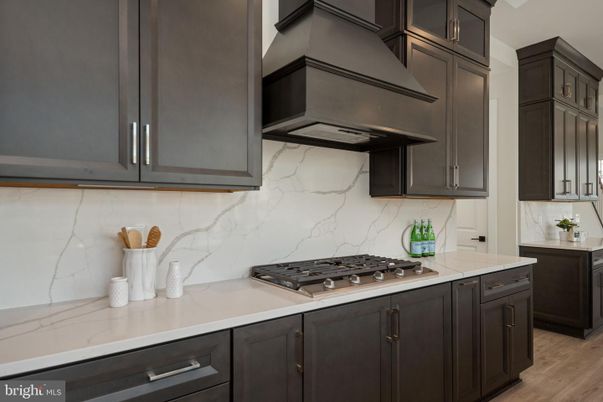 Interior, Kitchen, Marble Walls, Wood Texture Flooring
