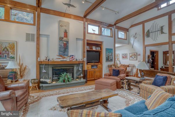 Fireplace, Interior, Living room, Wooden Beams