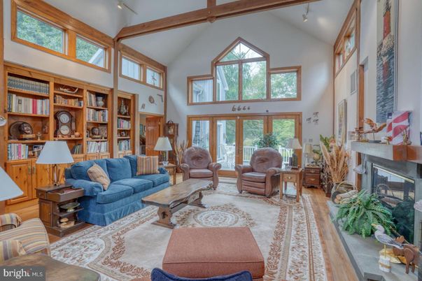 Fireplace, Interior, Living room, Wooden Beams, Wood Texture Flooring