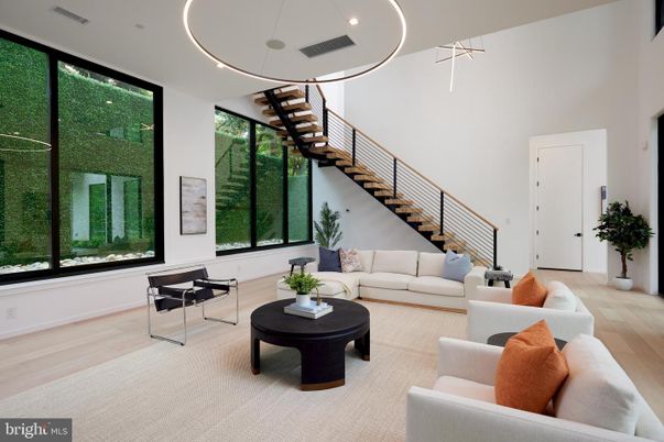 Interior, Living room, Pendant Lights, Recessed Lighting, Wood Texture Flooring
