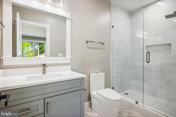 Bathroom, Glass Shower, Interior, Marble, Recessed Lighting