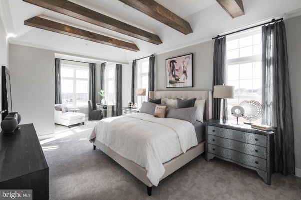 Bedroom, Interior, Recessed Lighting, Wooden Beams