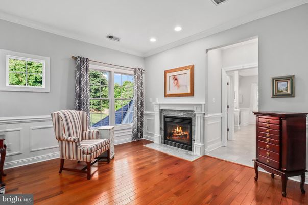 Fireplace, Interior, Recessed Lighting, Wood Texture Flooring