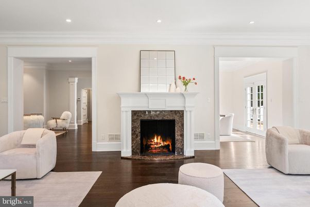 Fireplace, Interior, Recessed Lighting, Wood Texture Flooring