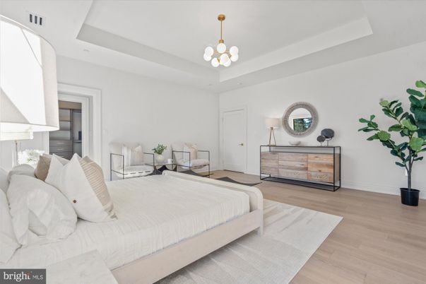 Bedroom, Interior, Pendant Lights, Wood Texture Flooring