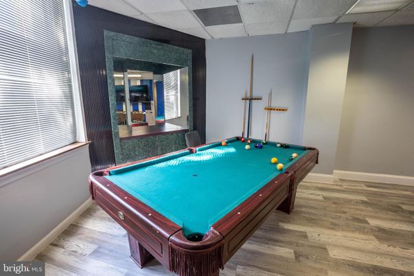 Billiard Table, Game Room, Interior, Wood Texture Flooring