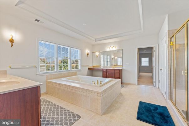Bathroom, Dual Sink Vanities, Glass Shower, Interior