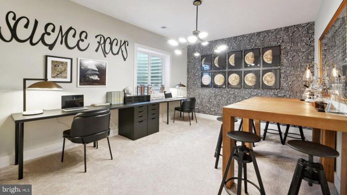 Home Office, Interior, Pendant Lights