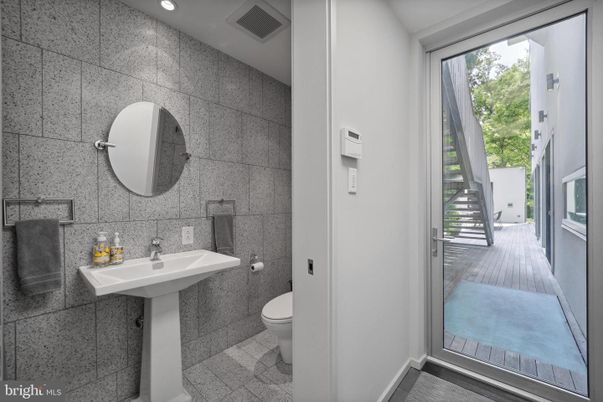 Bathroom, Interior, Recessed Lighting, Wood Texture Flooring